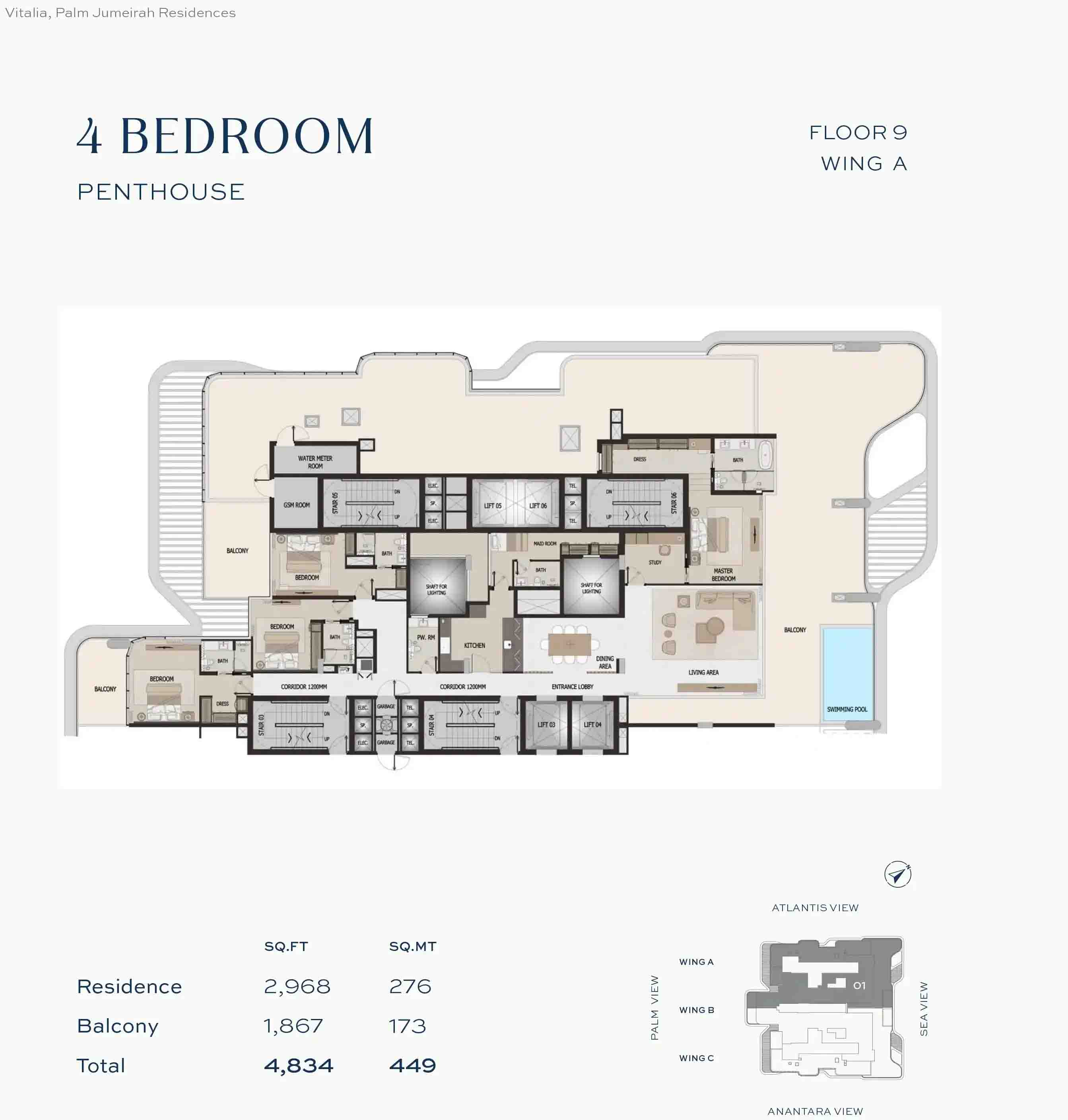 Vitalia Palm Jumeirah Residences floor plan 4