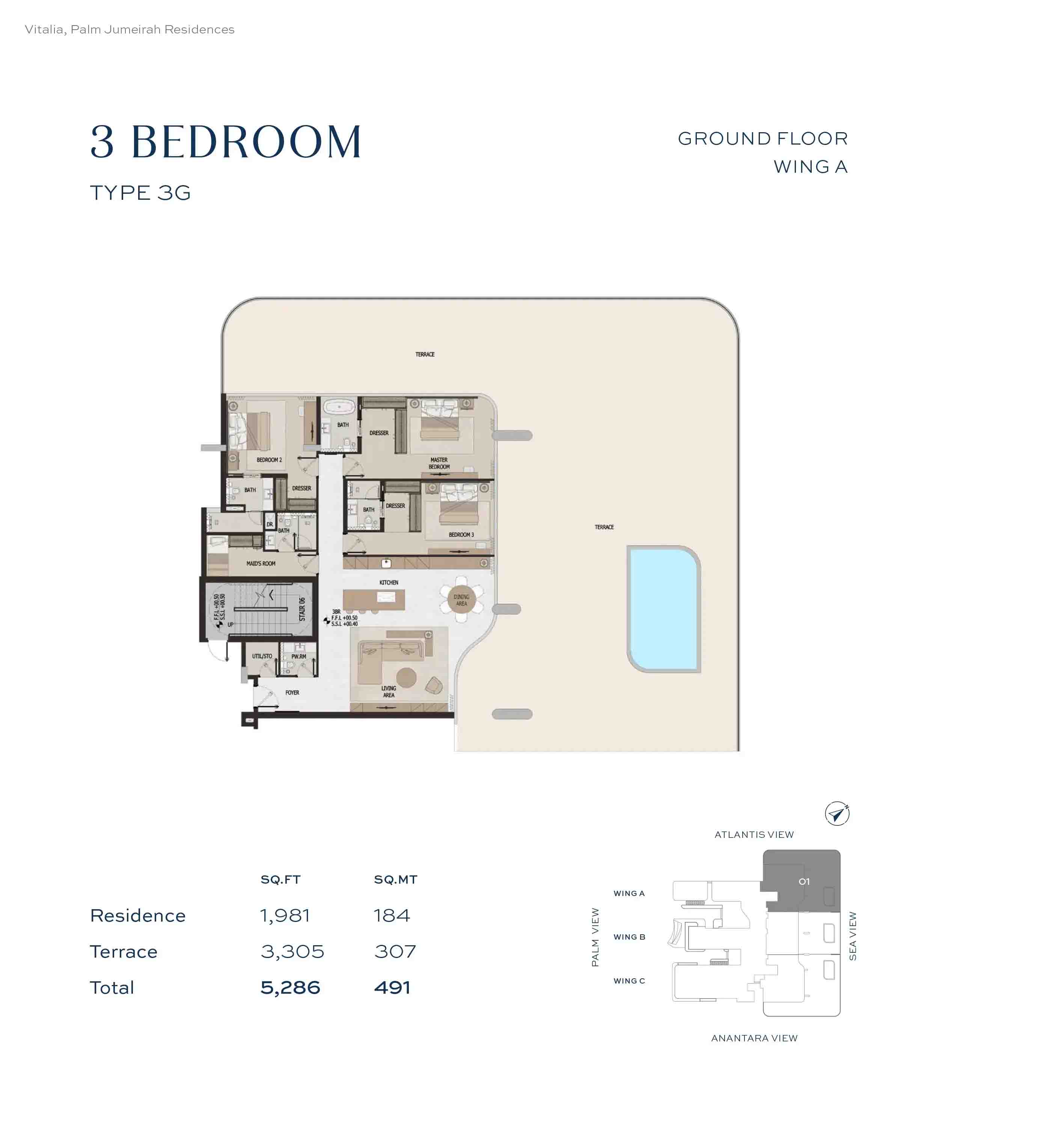 Vitalia Palm Jumeirah Residences floor plan 2
