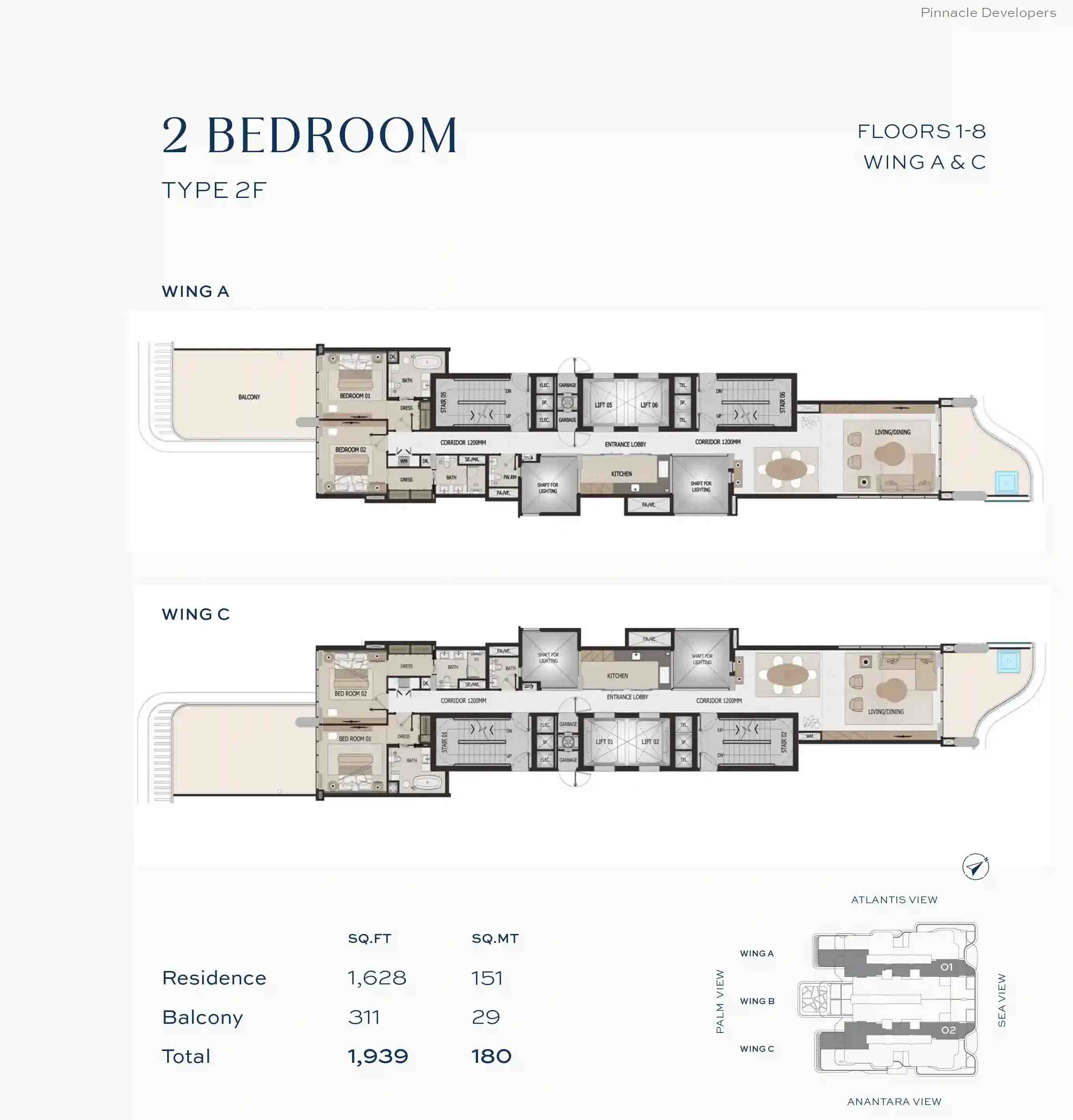 Vitalia Palm Jumeirah Residences floor plan 1