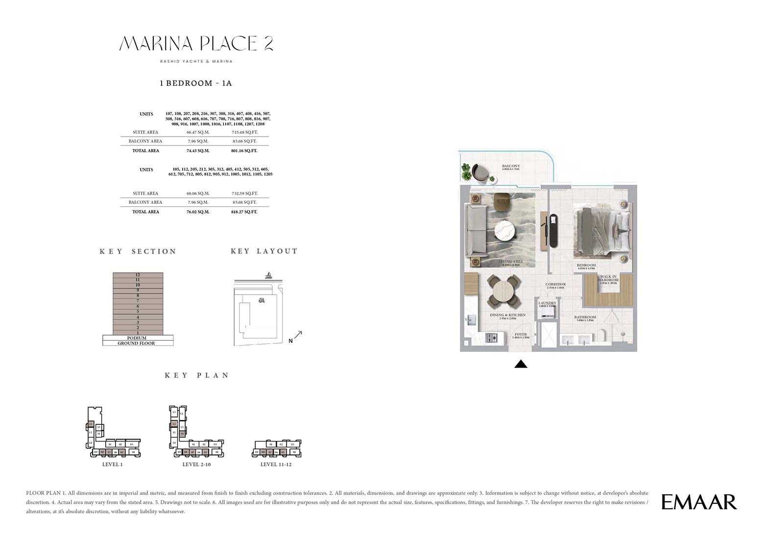 Emaar Marina Place 2 Mina Rashid floor plan 1