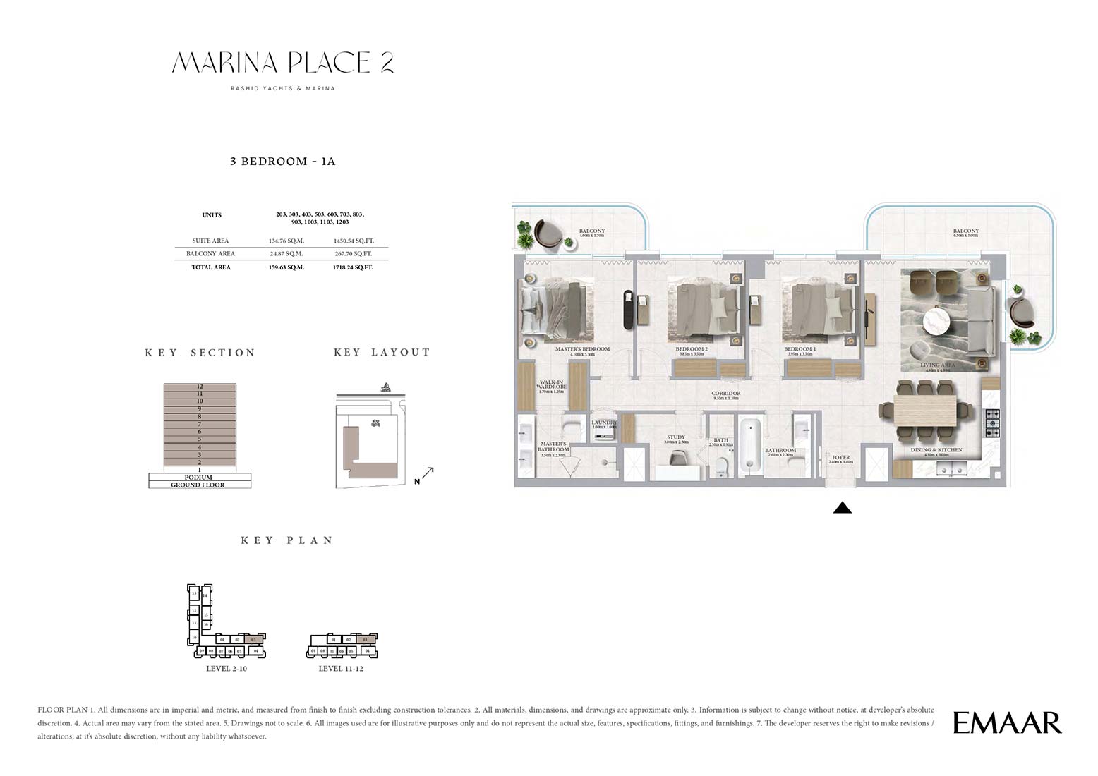 Emaar Marina Place 2 Mina Rashid floor plan 3