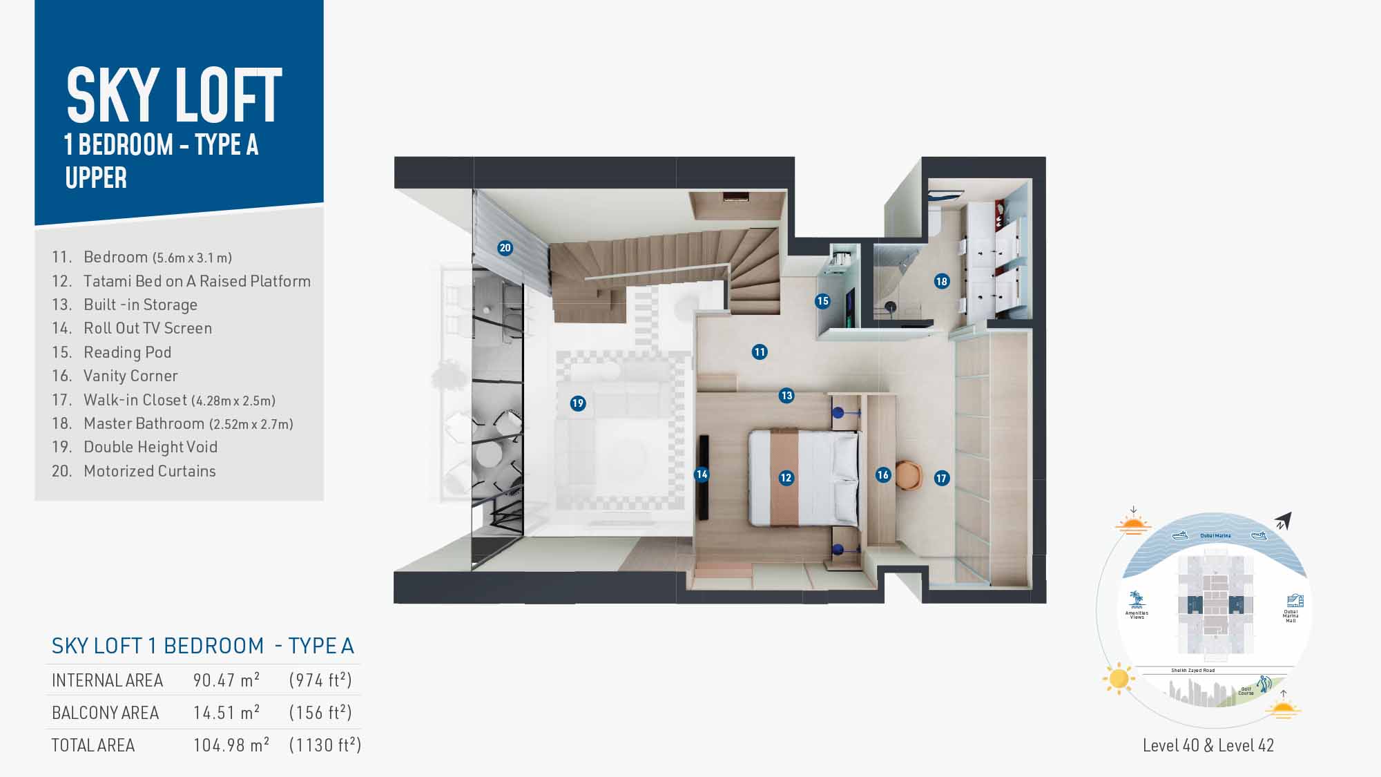 Rove Home Dubai Marina floor plan 3