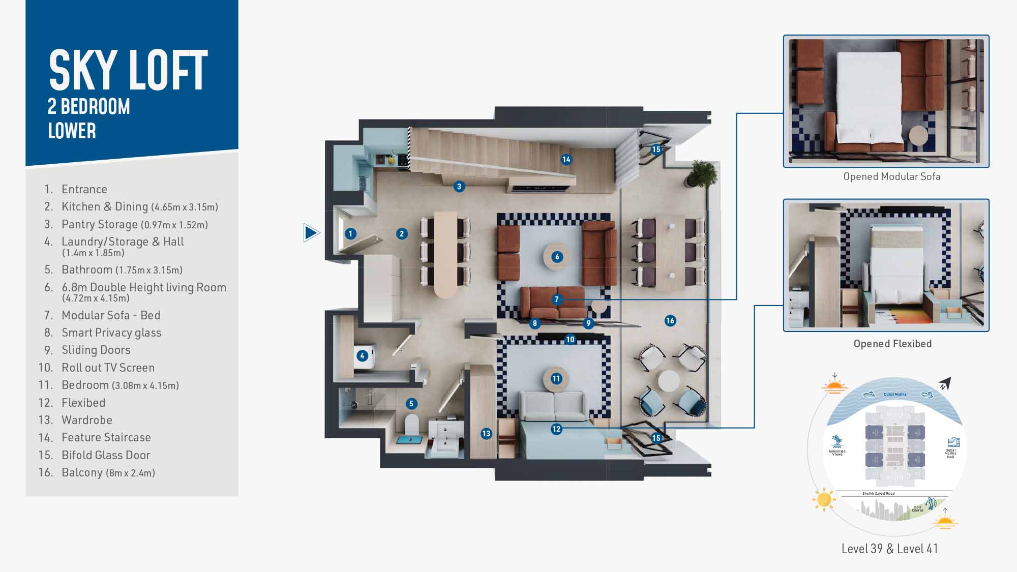 Rove Home Dubai Marina floor plan 6