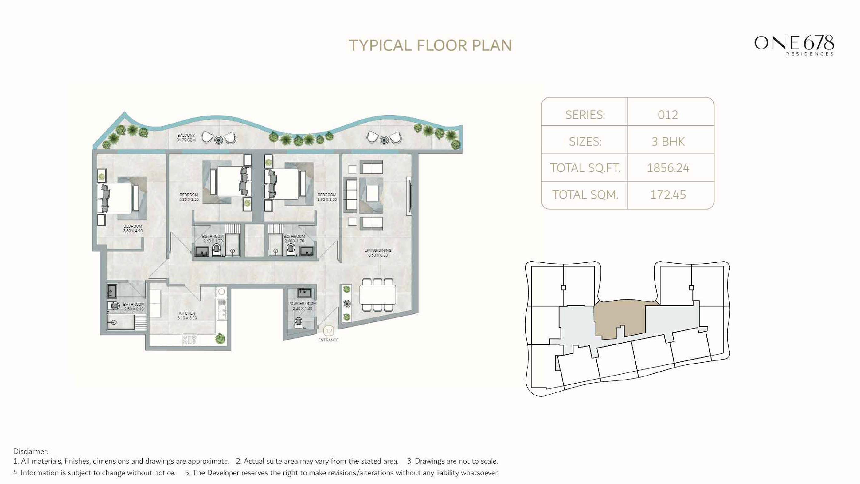 One 678 Residences at Ajman floor plan 4
