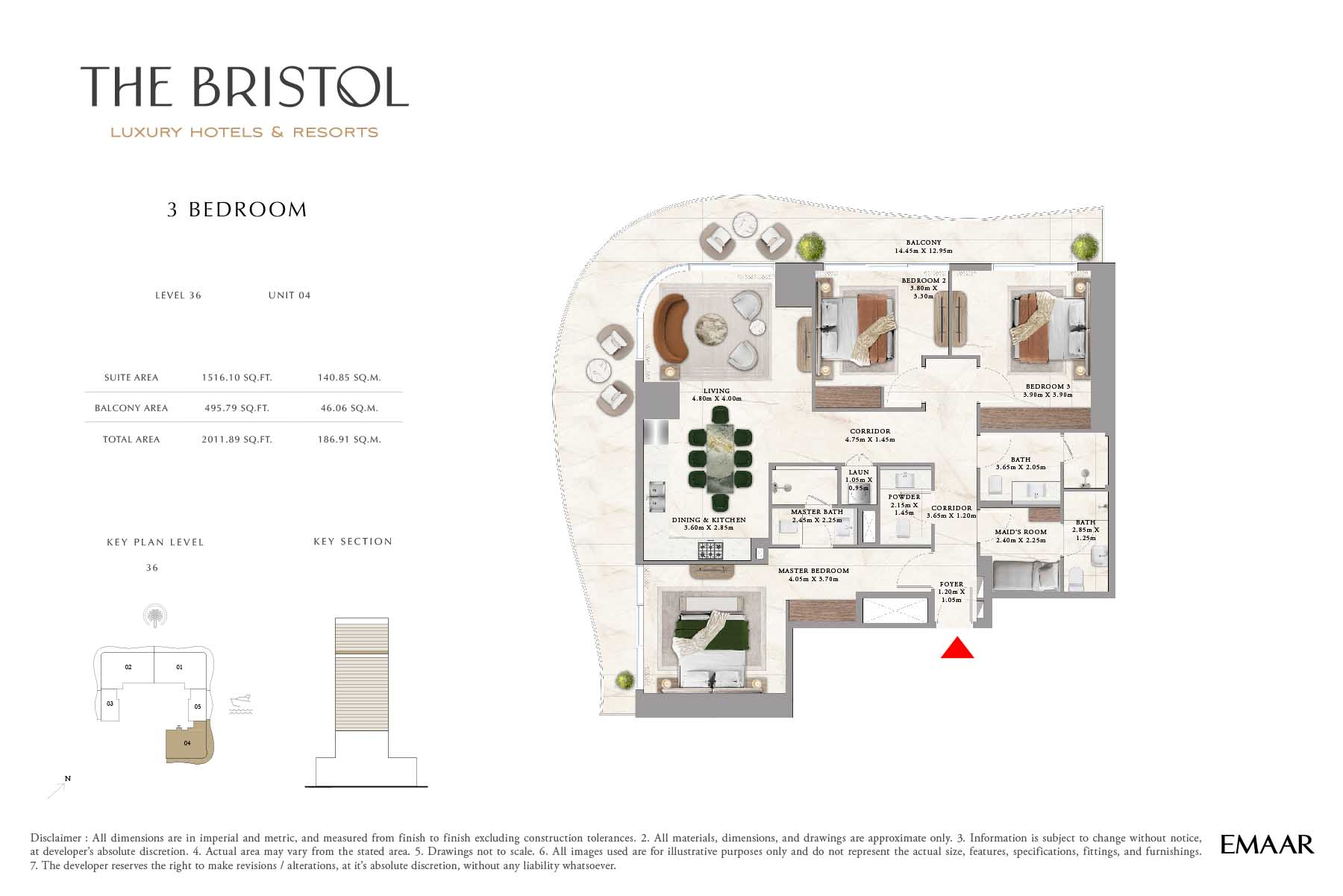The Bristol at Emaar Beachfront floor plan 3