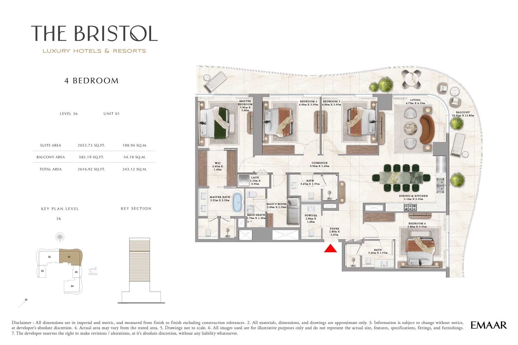 The Bristol at Emaar Beachfront floor plan 4