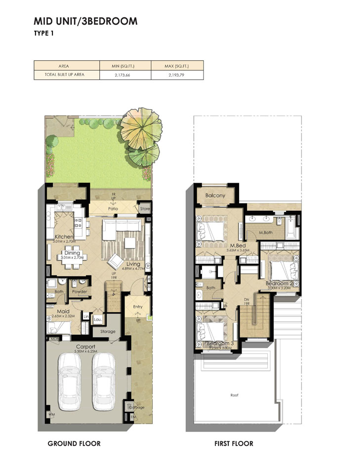 Naseem Townhouses floor plan 1