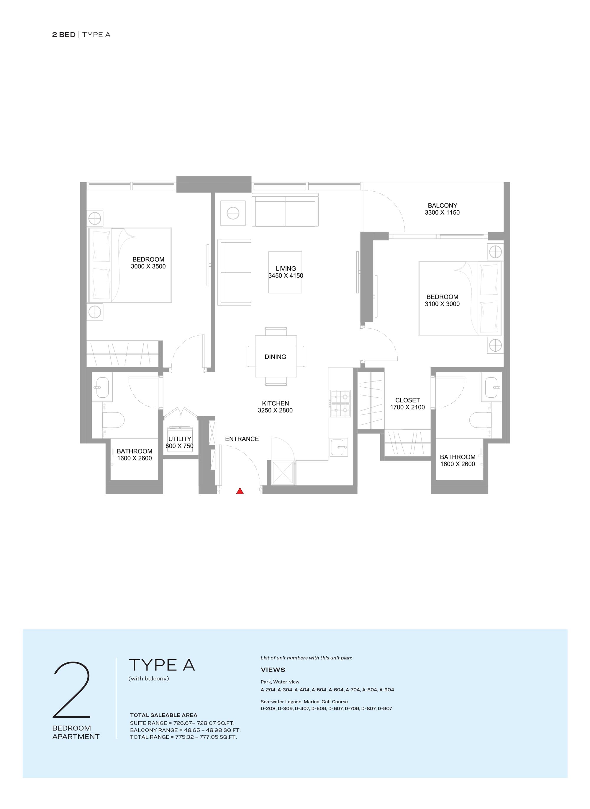 Sobha Florine Beach Residences floor plan 3