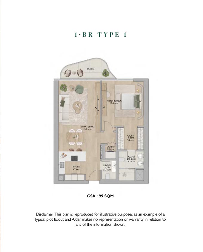 Mamsha Gardens B by Aldar floor plan 1