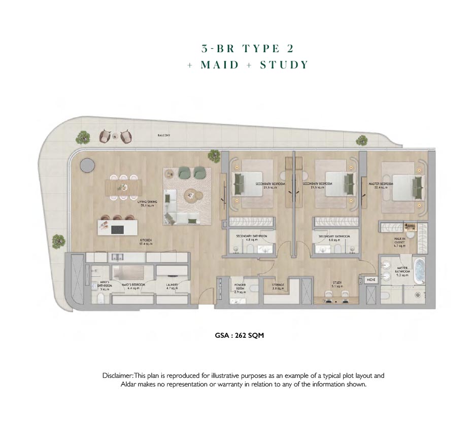 Mamsha Gardens B by Aldar floor plan 5