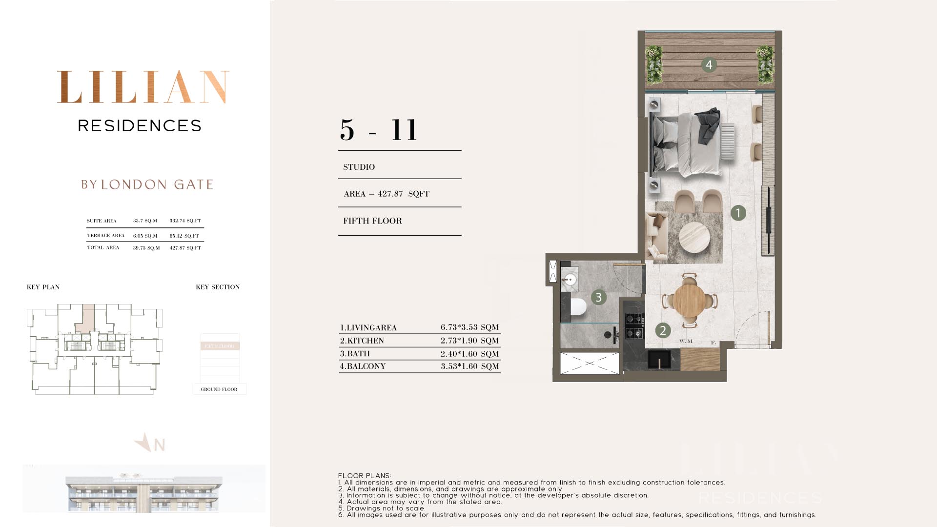 Lilian Residences at Dubai South floor plan 1
