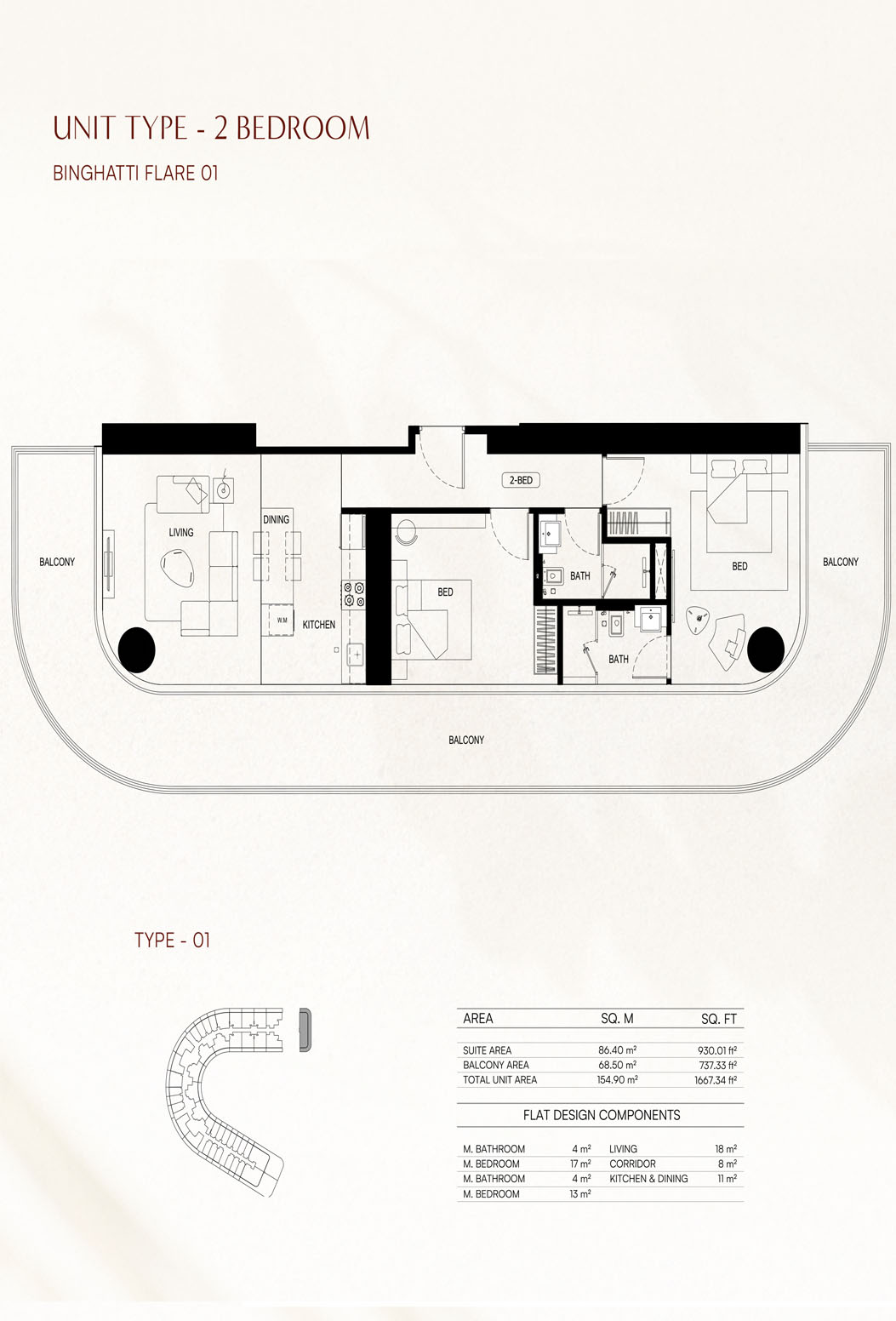 Binghatti Flare floor plan 4