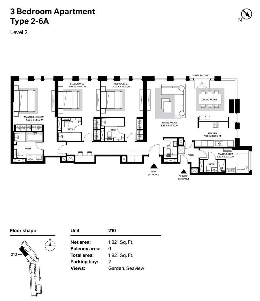 Bluewaters Residences floor plan 4