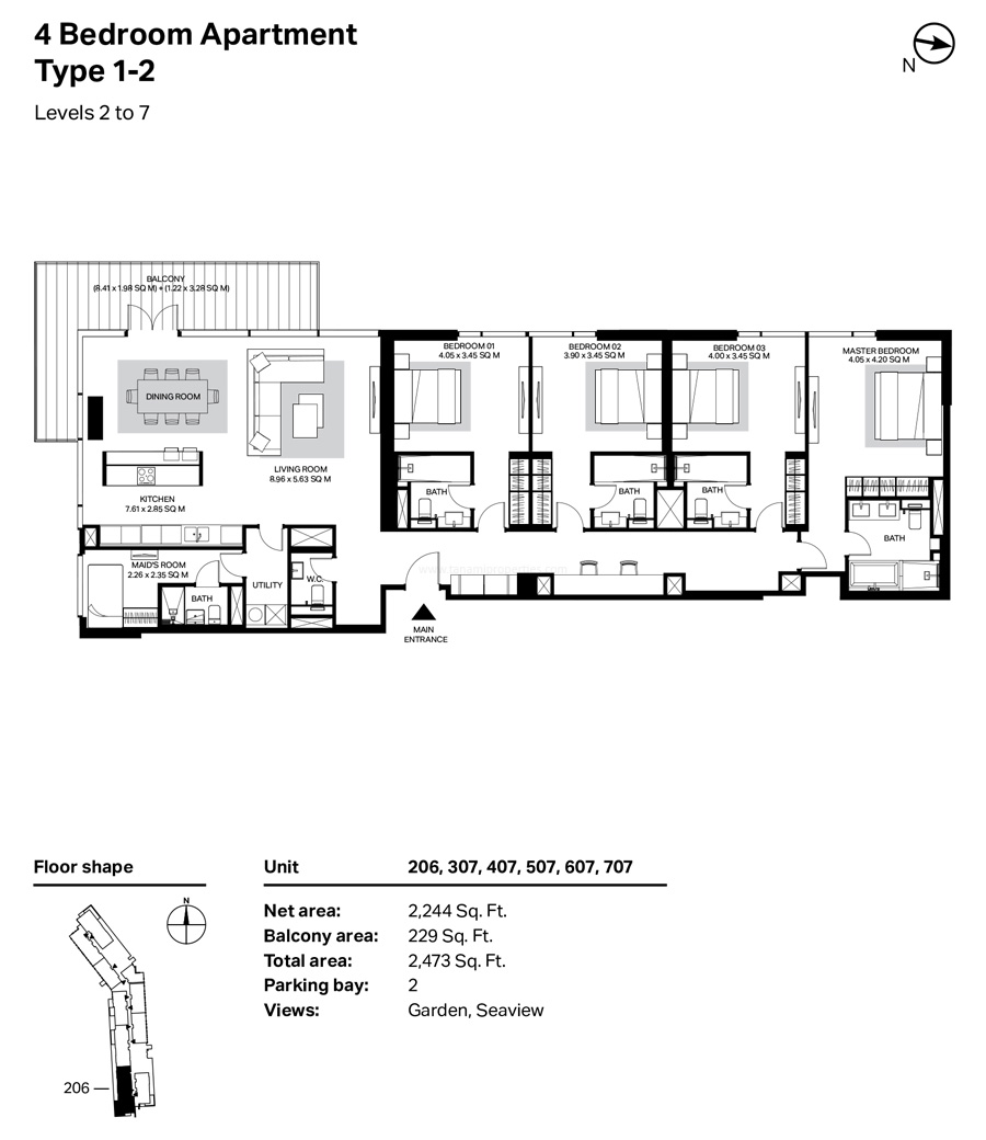 Bluewaters Residences floor plan 5