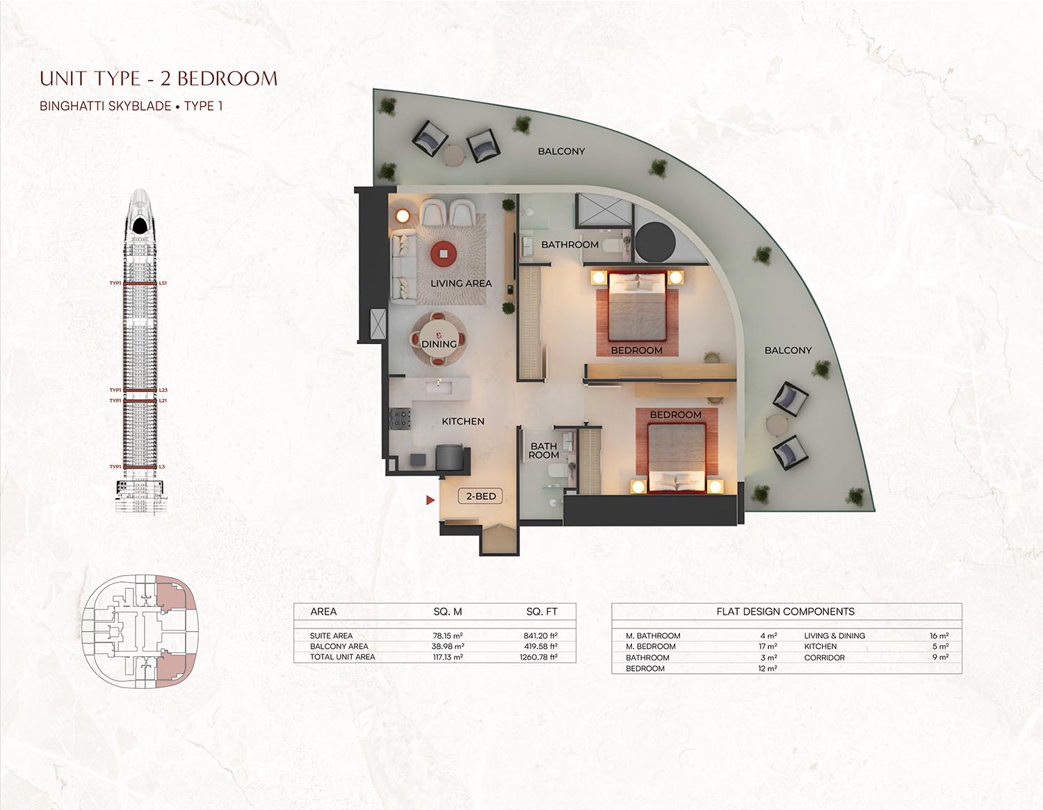 Binghatti Skyblade floor plan 3