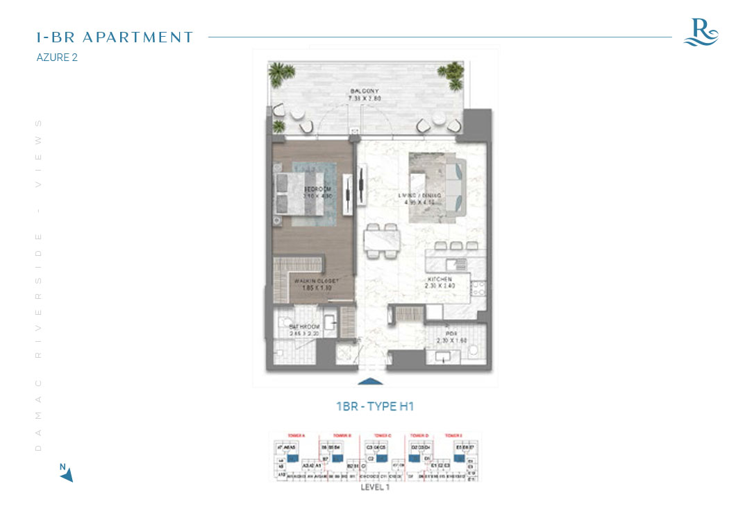 Damac Riverside Views floor plan 1