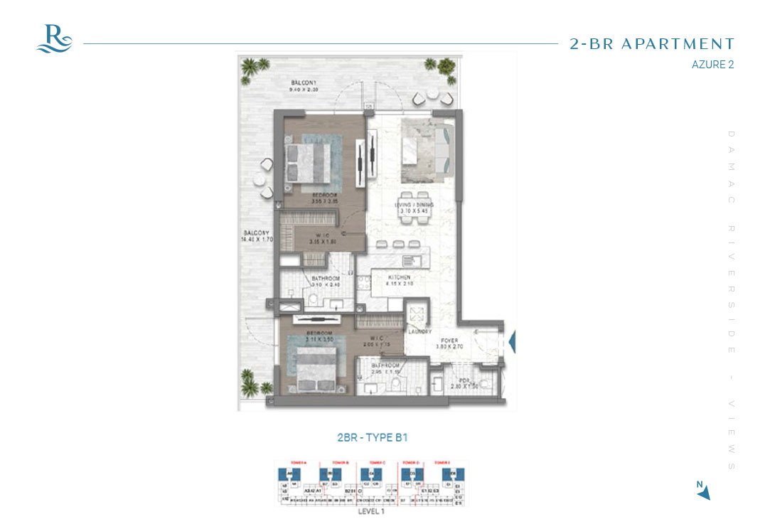 Damac Riverside Views floor plan 2