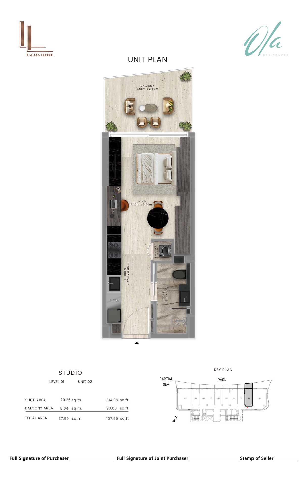 Ola Residences at Al Marjan floor plan 1