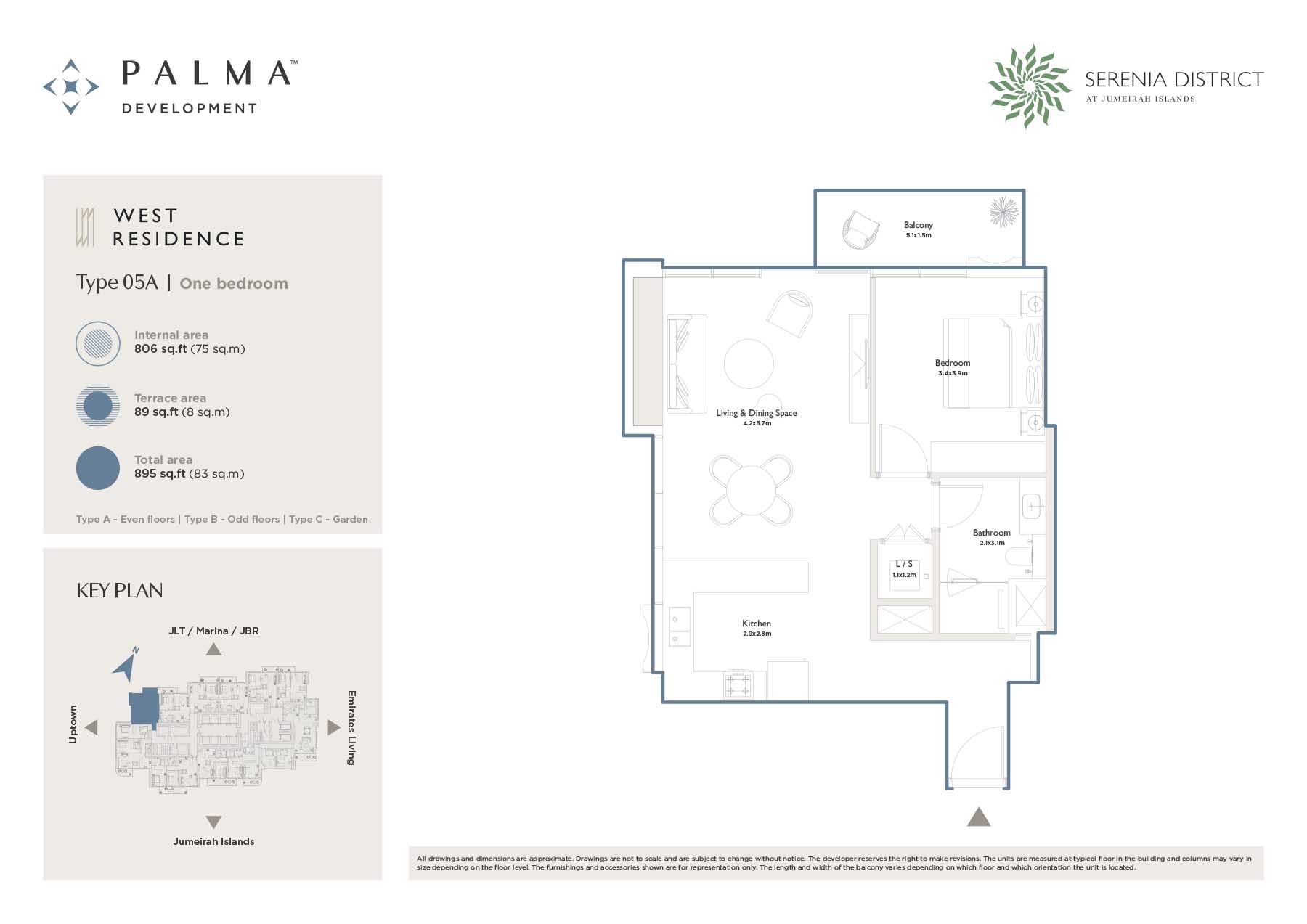 Serenia District West at Jumeirah floor plan 1