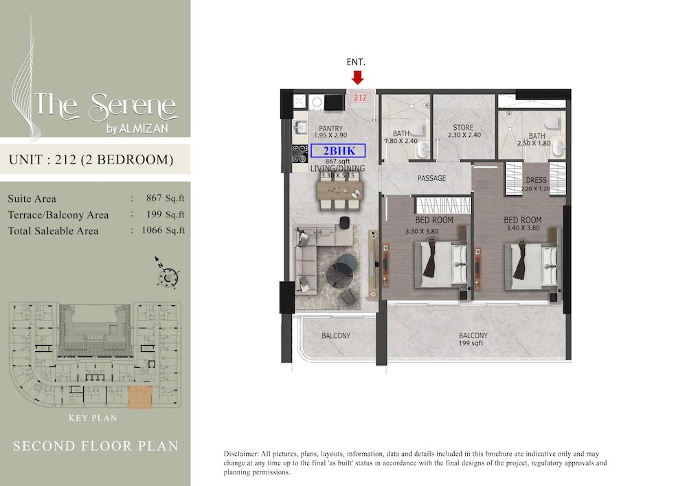 Serene Residences at Dubai South floor plan 3
