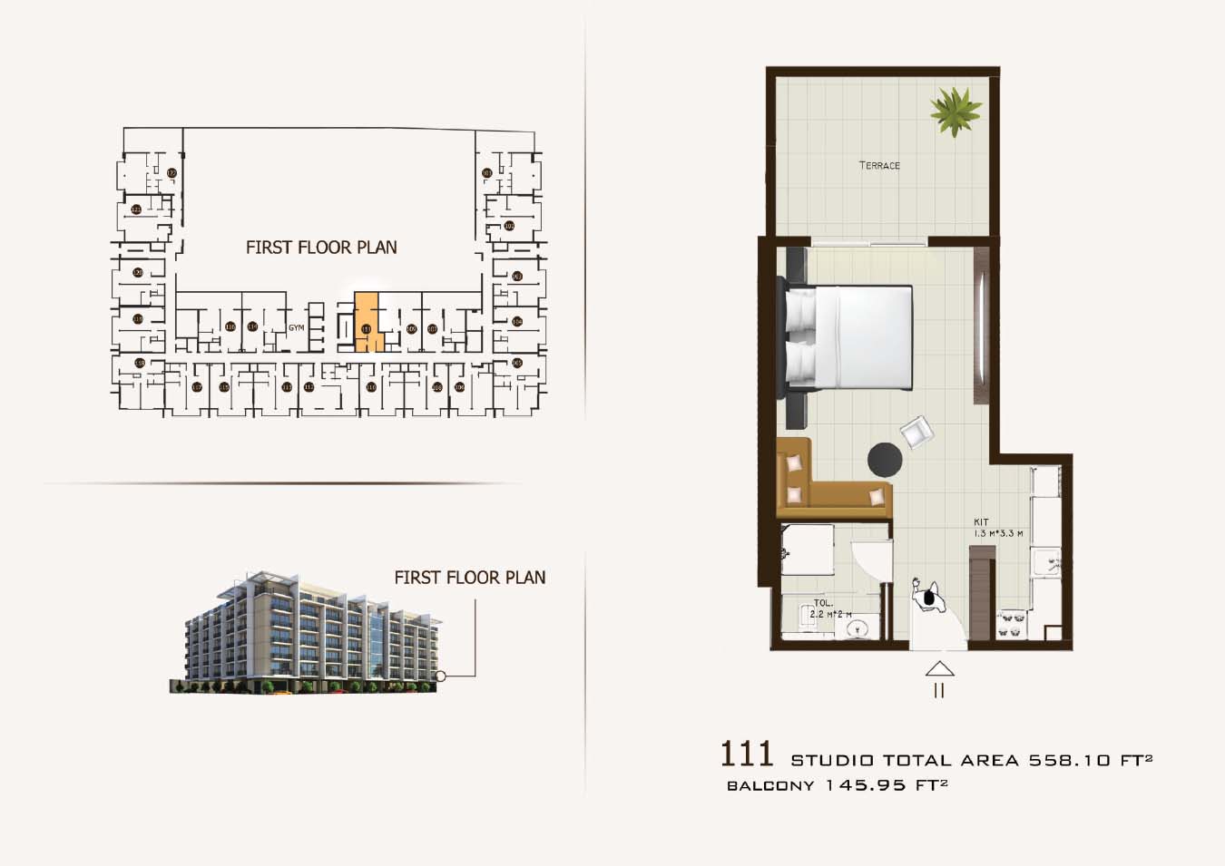 Sports View Residence by Al Helal Al Zahaby floor plan 1