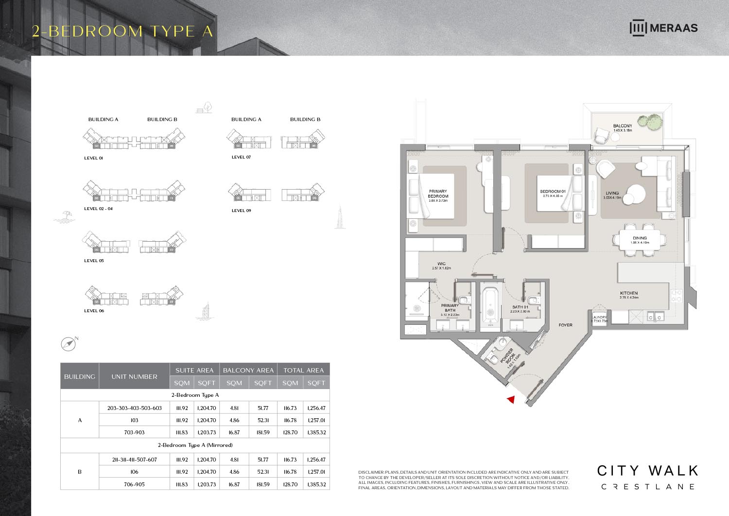 City Walk Crest Lane by Meraas floor plan 2