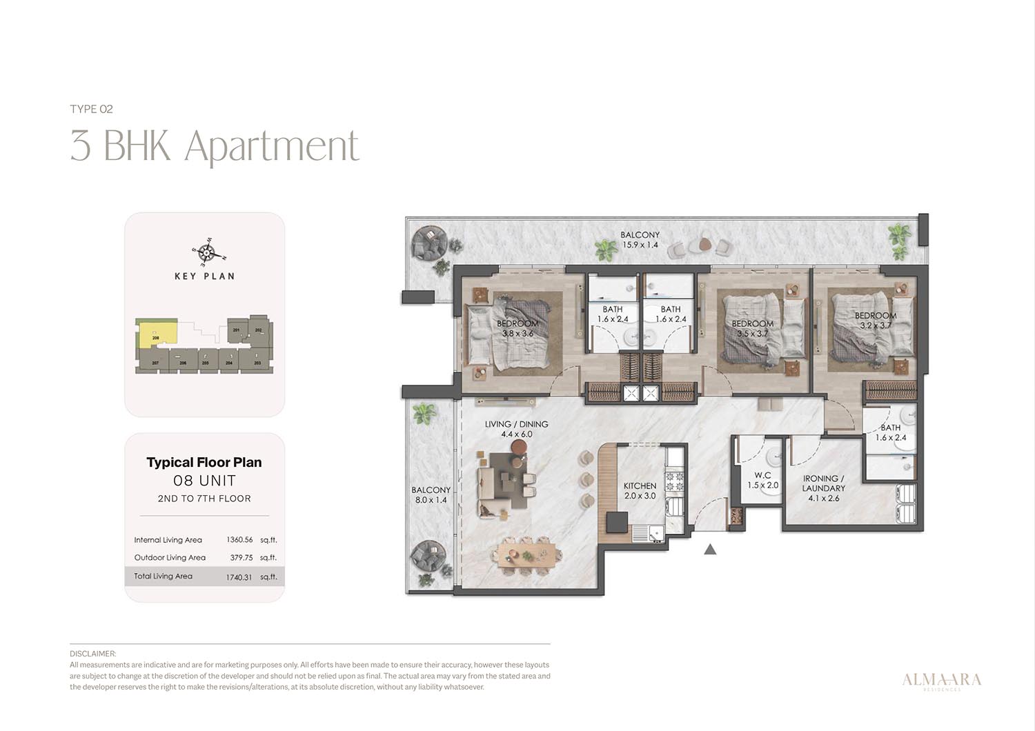 Almaara Residences at Al Furjan floor plan 3