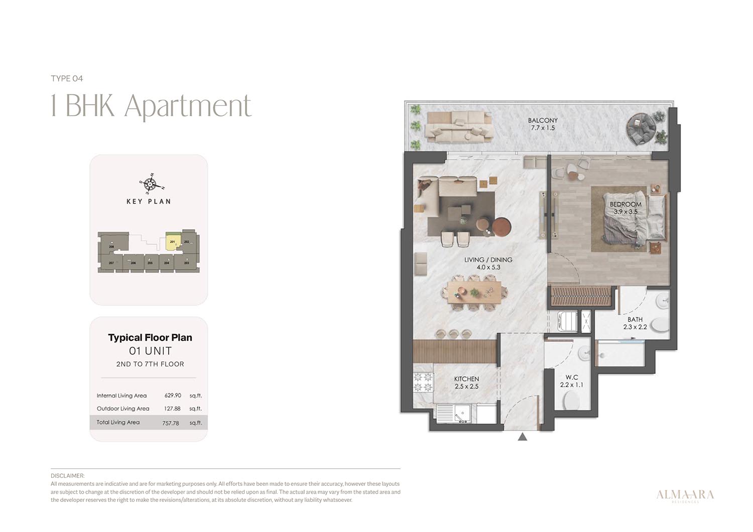 Almaara Residences at Al Furjan floor plan 1