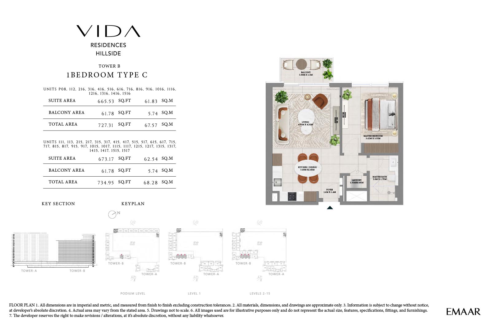 Vida Residences Hillside at Dubai Hills Estate floor plan 1