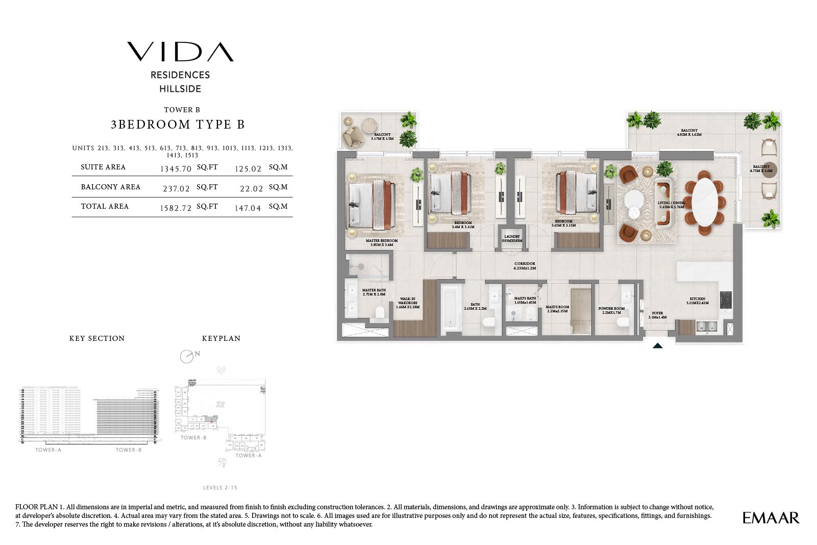 Vida Residences Hillside at Dubai Hills Estate floor plan 3