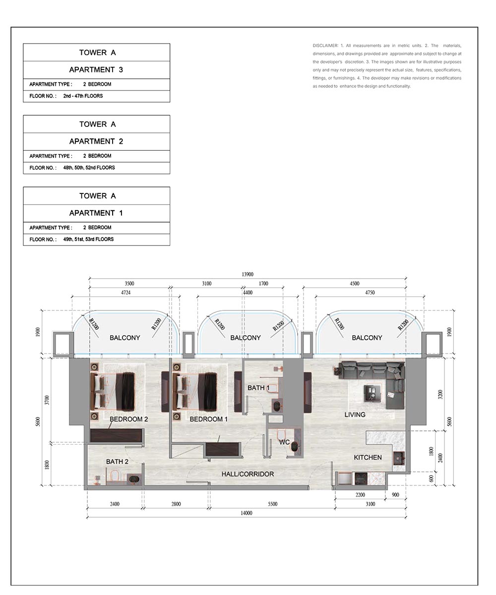 Ananda Towers at Motor City floor plan 4