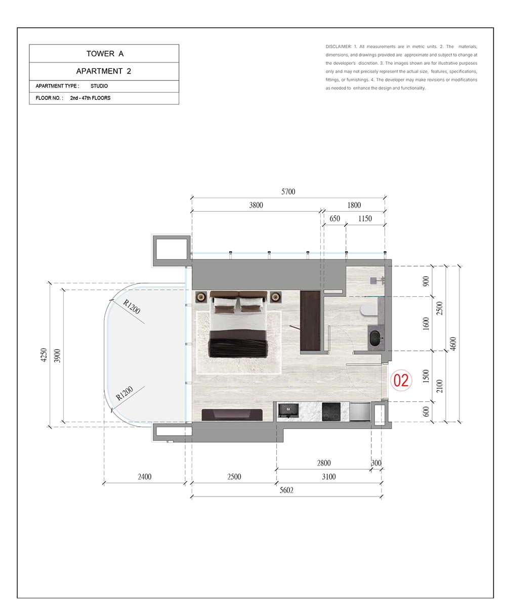 Ananda Towers at Motor City floor plan 1