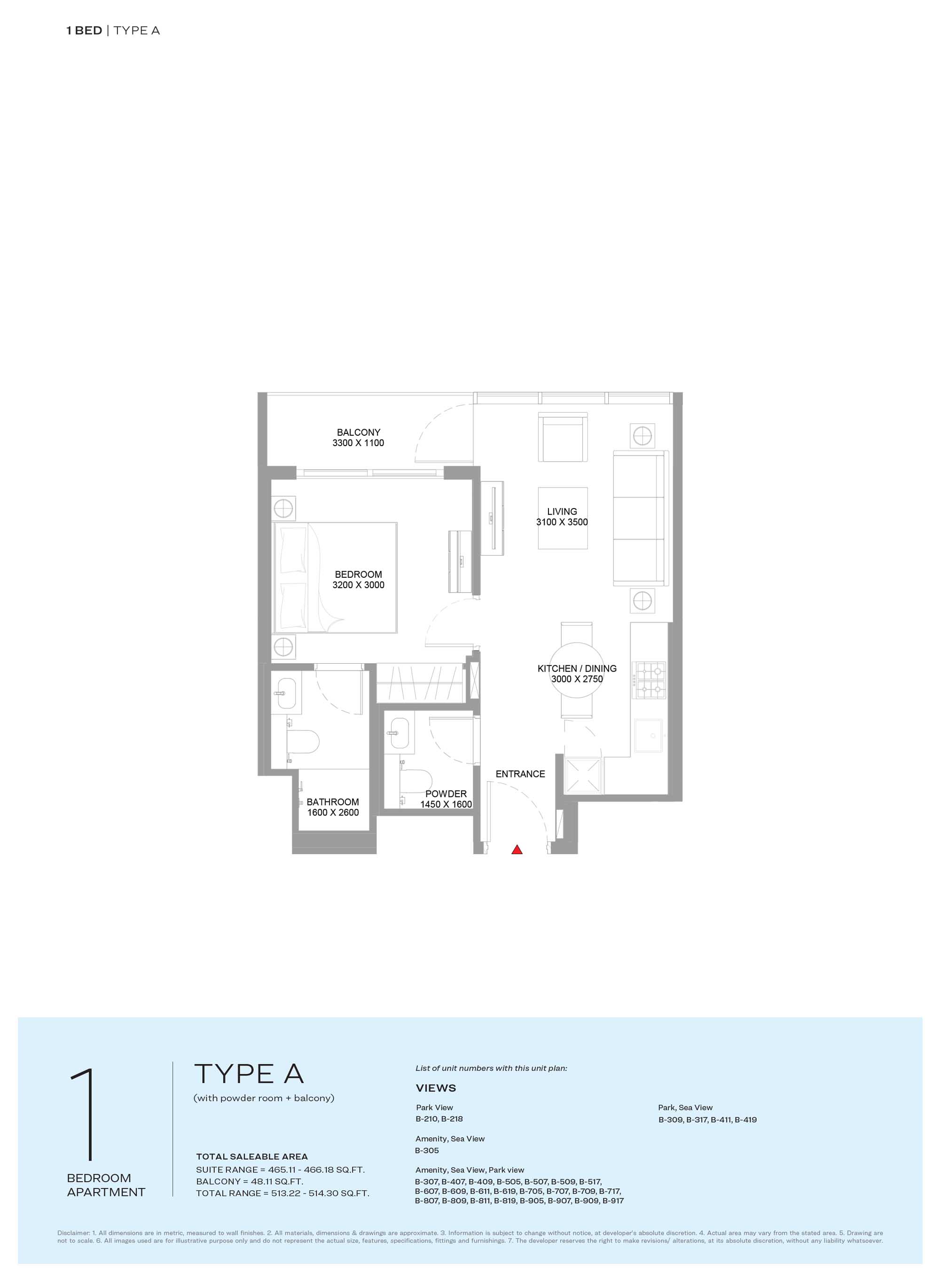 Sobha Bayside Marina Residences floor plan 1