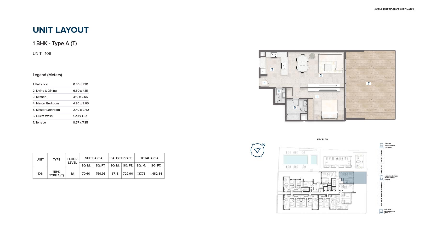 Avenue Residence 8 at Al Furjan floor plan 1
