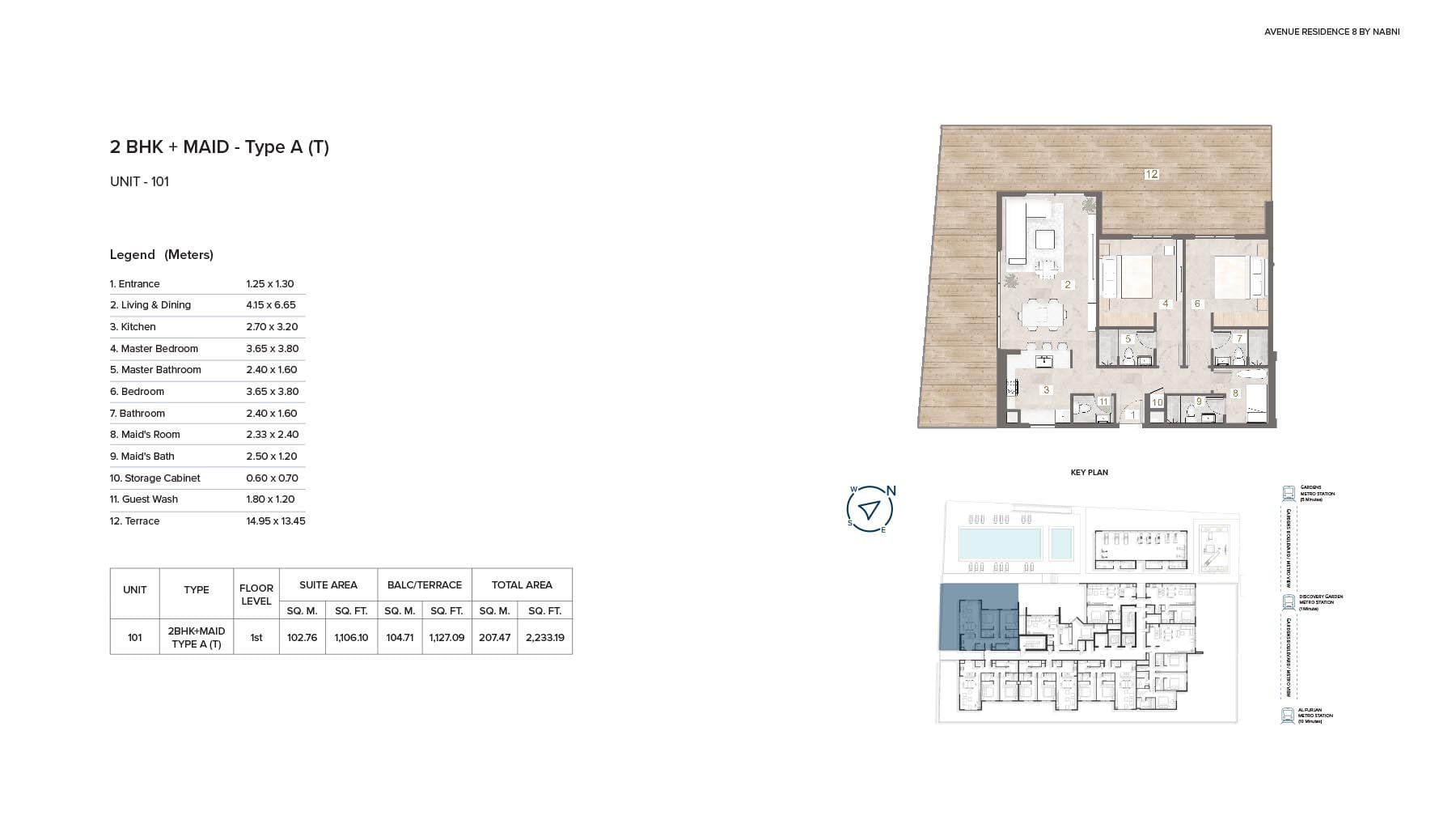 Avenue Residence 8 at Al Furjan floor plan 3