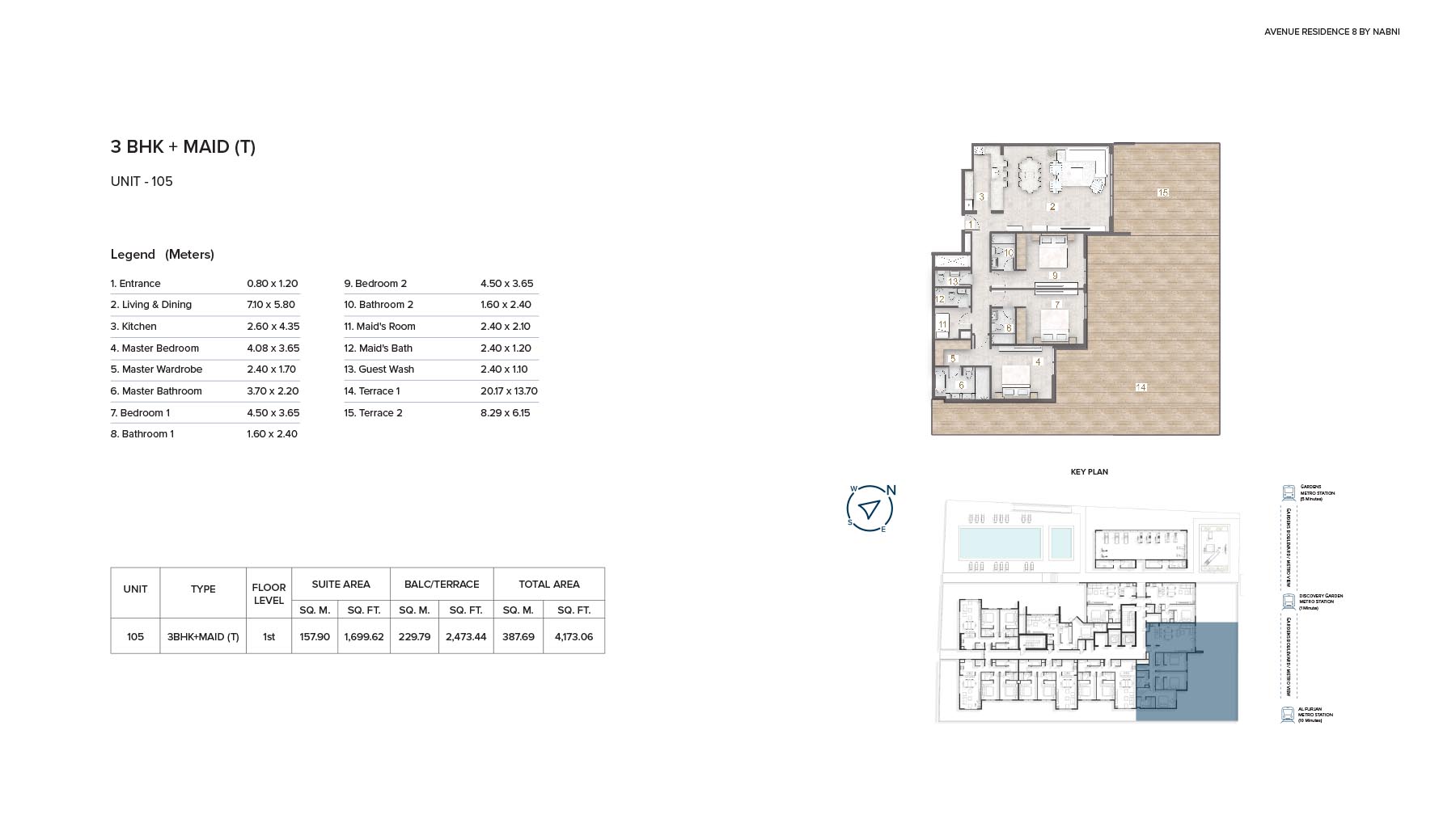 Avenue Residence 8 at Al Furjan floor plan 4