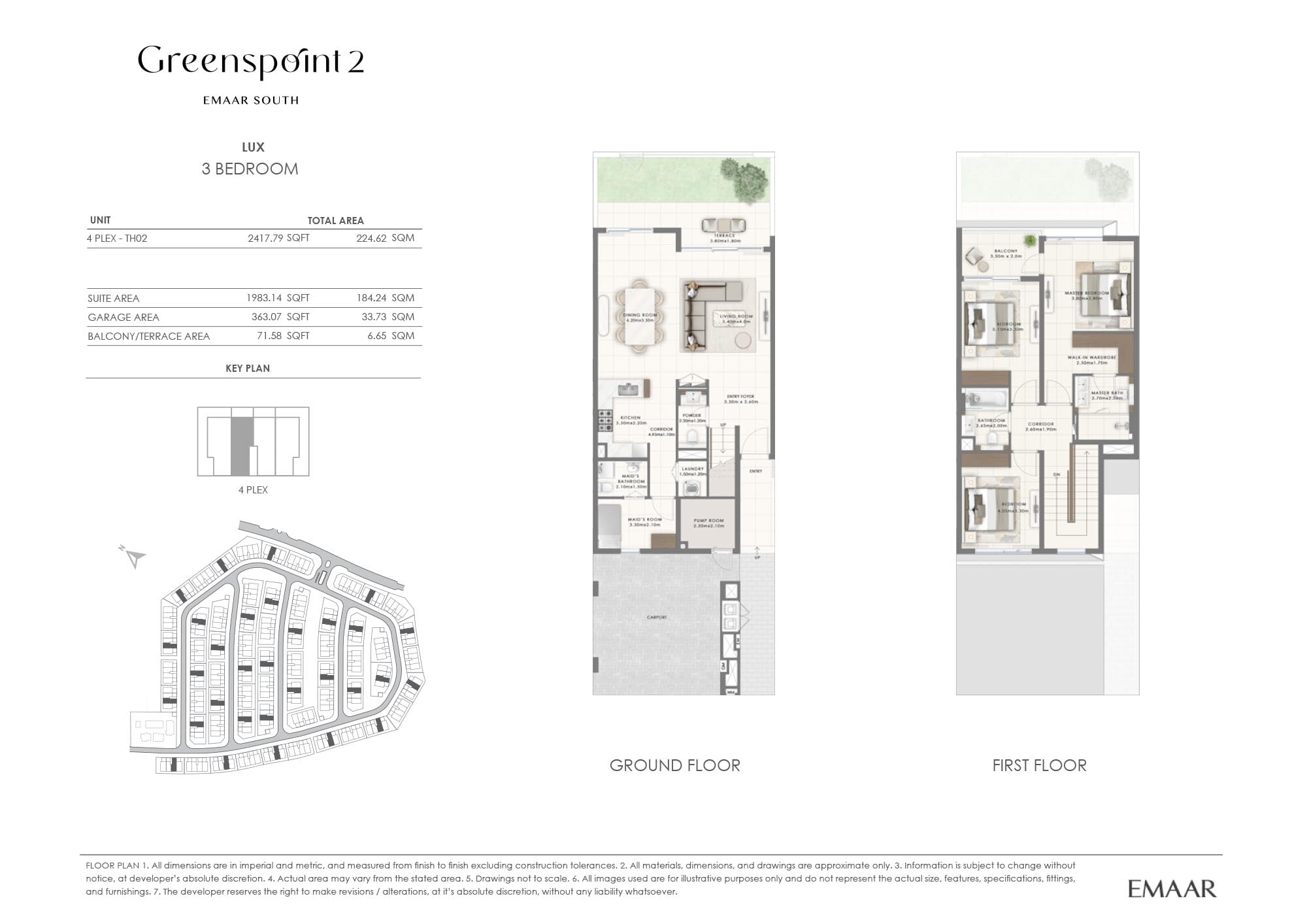 Greenspoint 2 at Emaar South floor plan 1