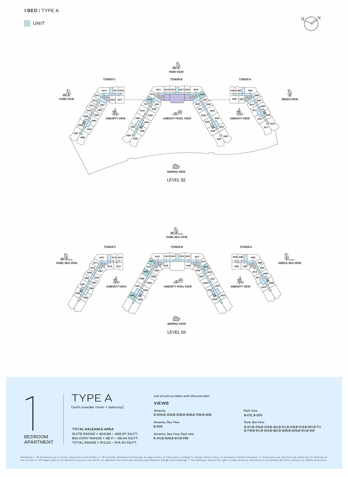 Sobha Pierside Marina Residences floor plan 1