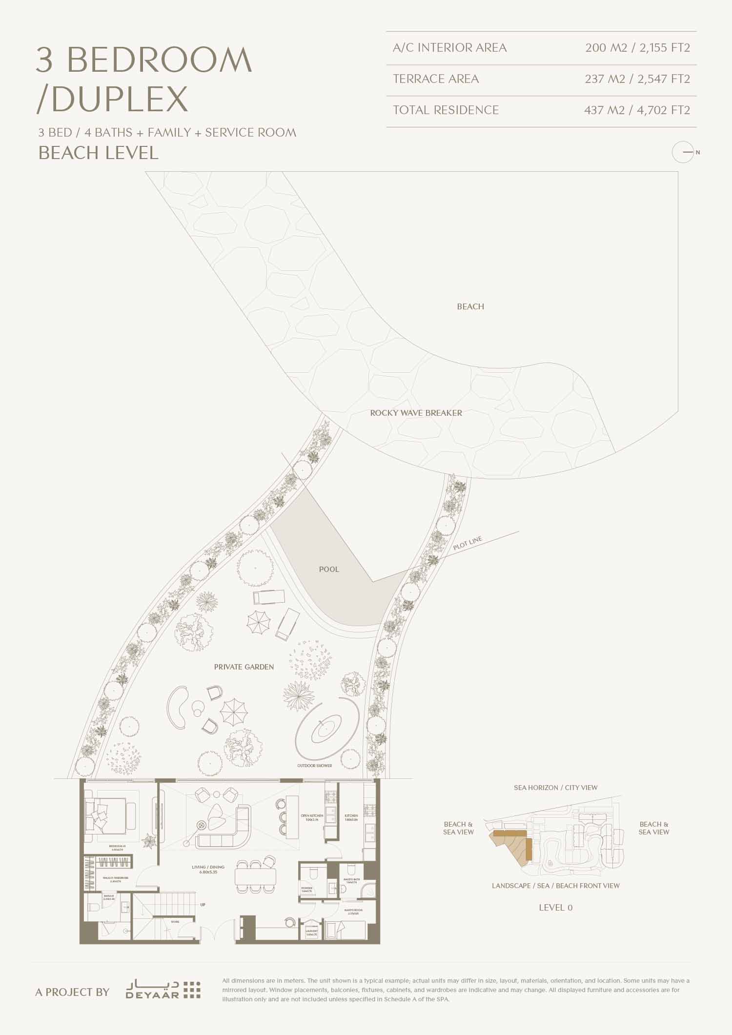 AYA Beachfront Residences by Deyaar floor plan 4