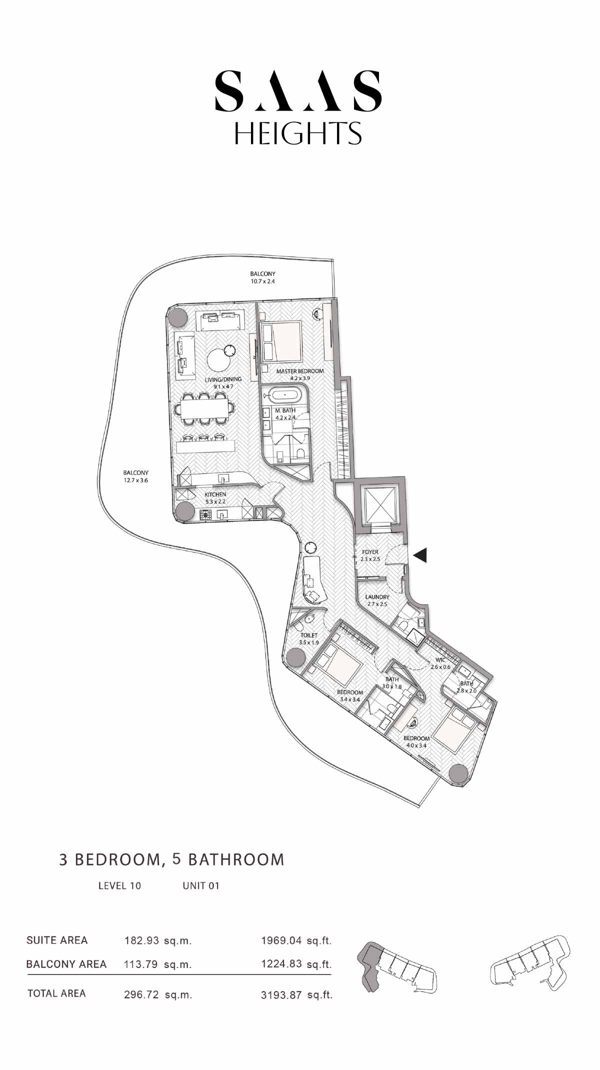 SAAS Heights at Al Reem floor plan 3
