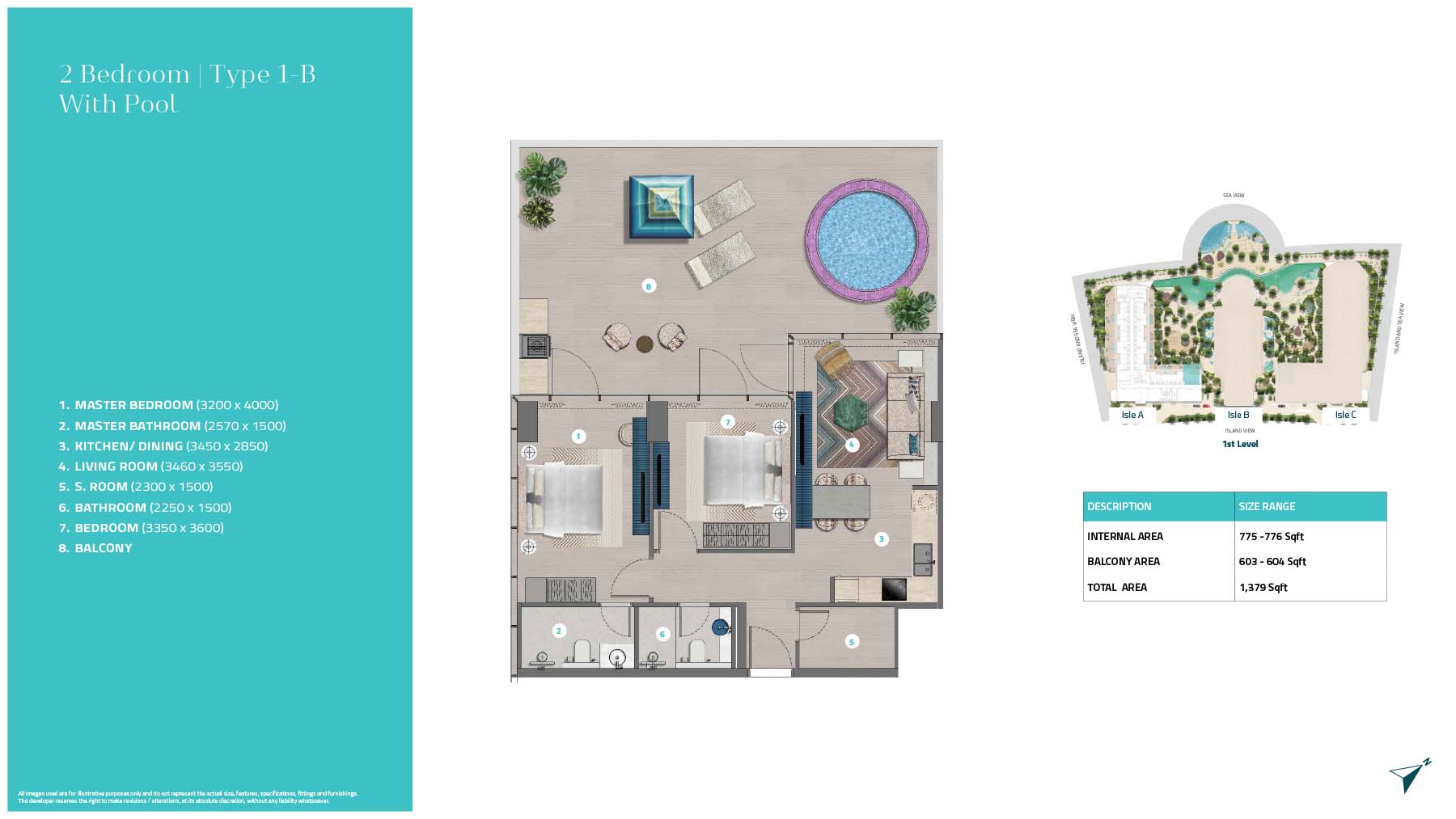 Trio Isle at Al Marjan floor plan 3