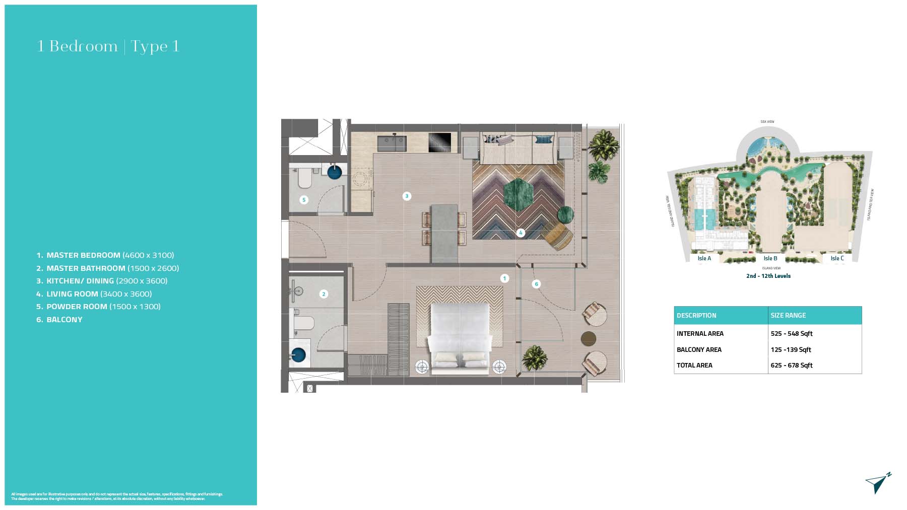 Trio Isle at Al Marjan floor plan 1