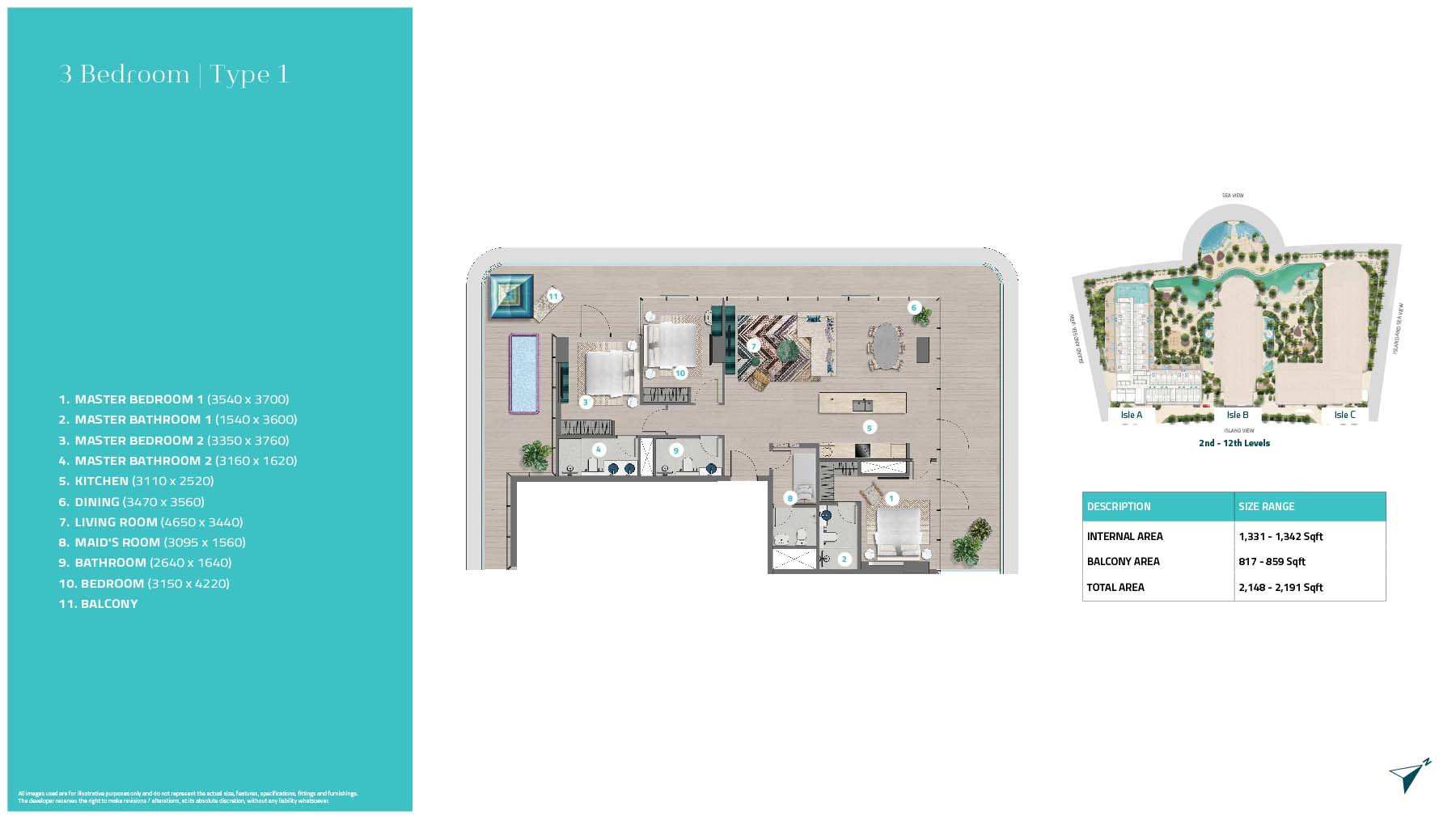 Trio Isle at Al Marjan floor plan 4