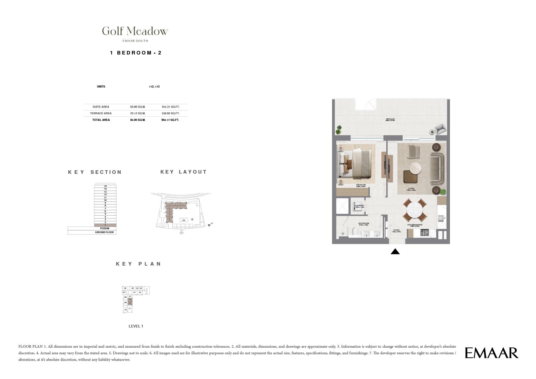 Golf Meadow at Emaar South floor plan 1