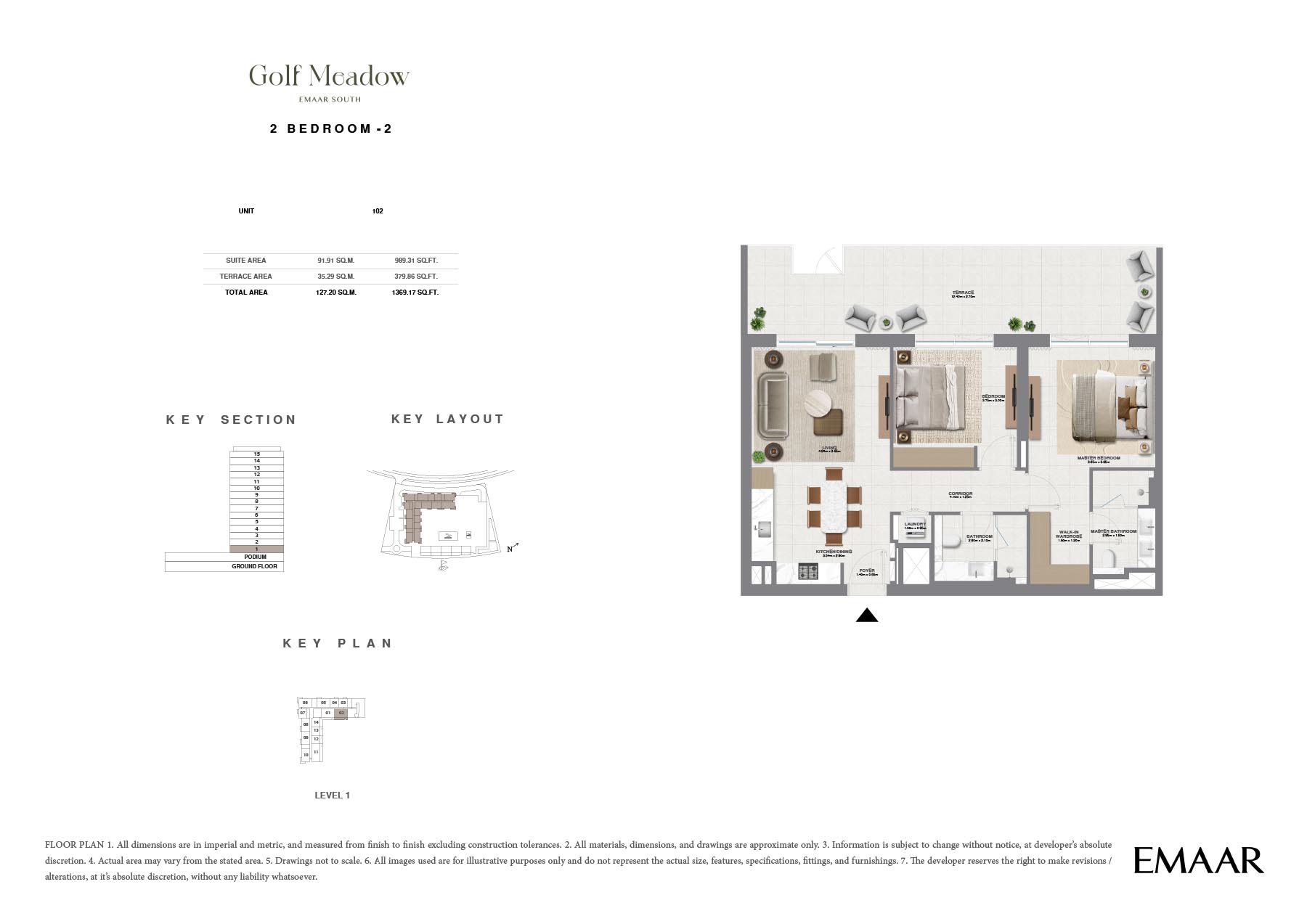 Golf Meadow at Emaar South floor plan 2