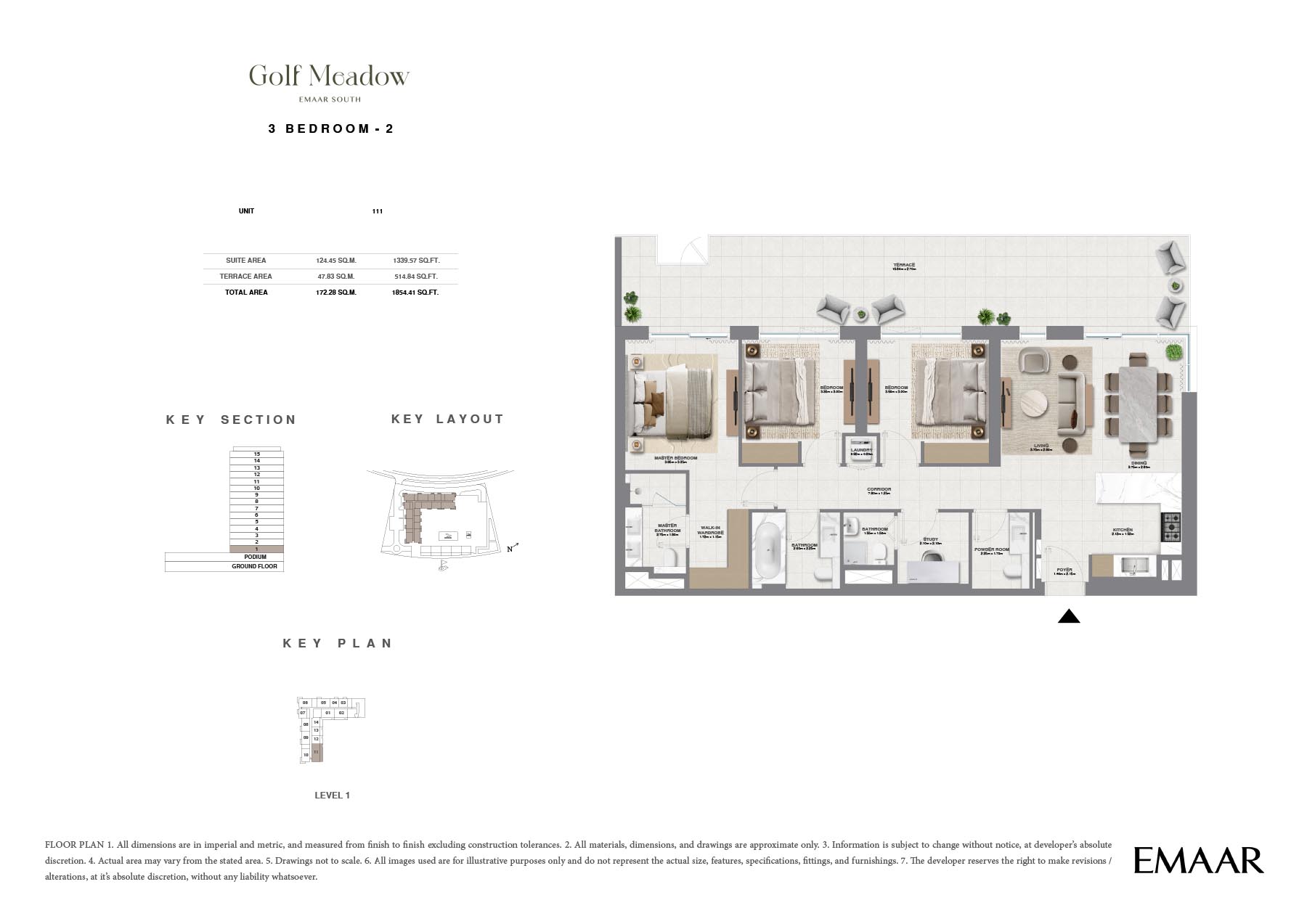Golf Meadow at Emaar South floor plan 3