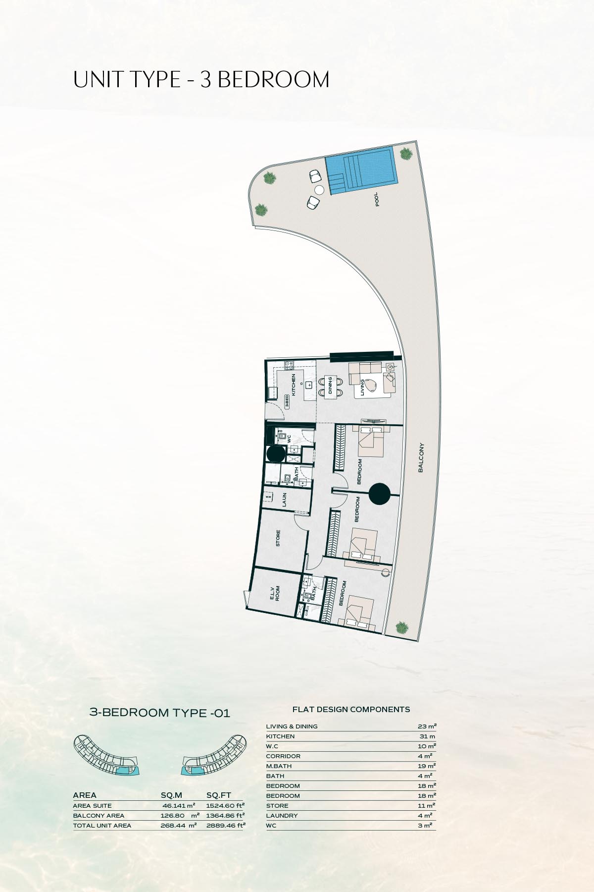 Binghatti Aquarise floor plan 4