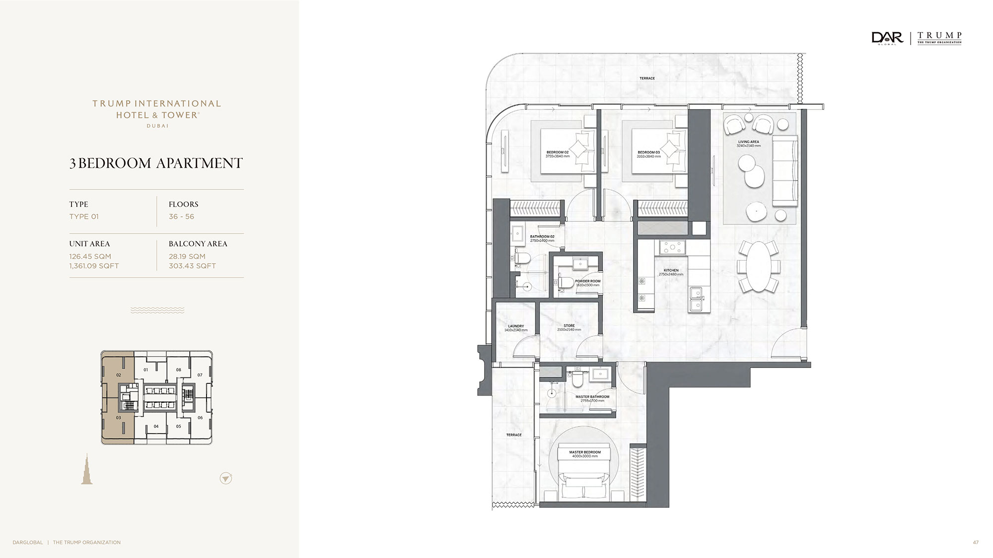 Trump International Hotel Tower Dubai floor plan 2