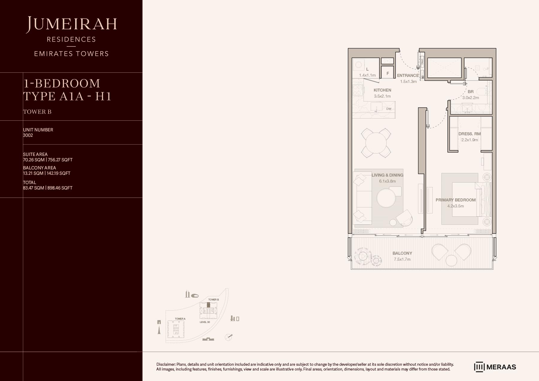 Jumeirah Residences Emirates Towers floor plan 1
