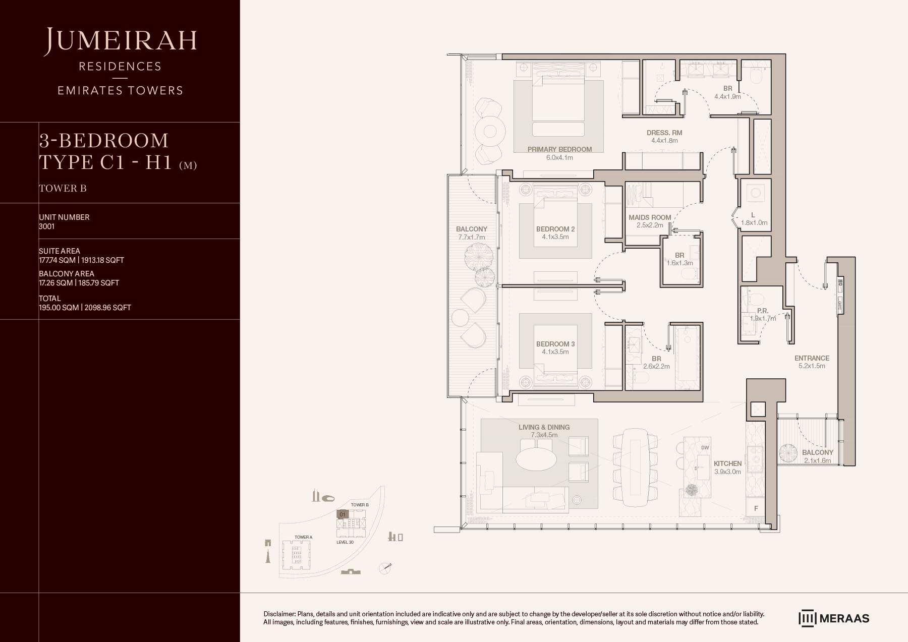 Jumeirah Residences Emirates Towers floor plan 3
